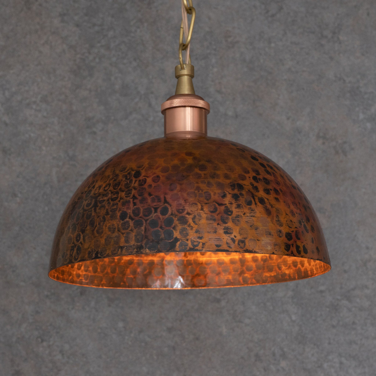 Copper Smooth Hammered Dome Pendant Light : The Warmth of Marrakesh - Insideast