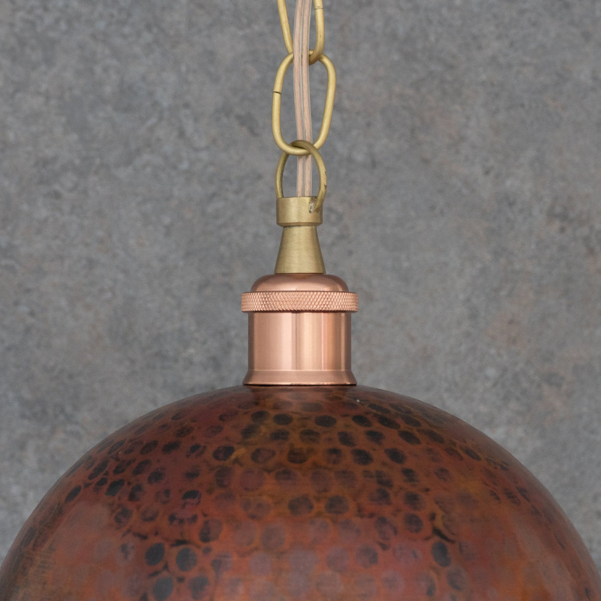 Copper Smooth Hammered Dome Pendant Light : The Warmth of Marrakesh - Insideast