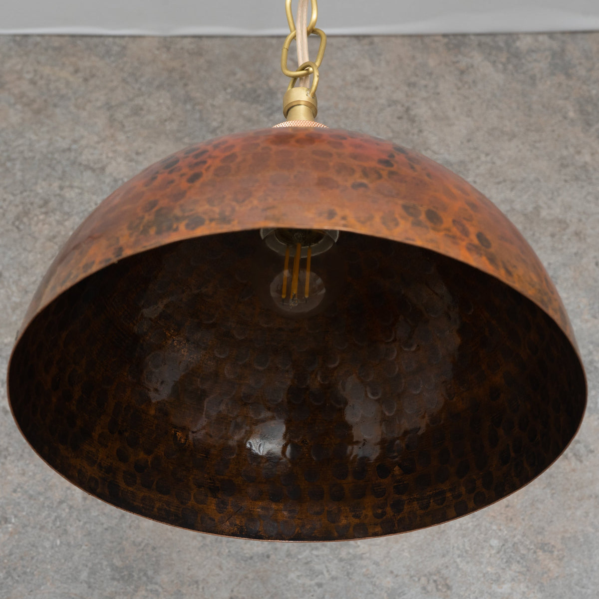 Copper Smooth Hammered Dome Pendant Light : The Warmth of Marrakesh - Insideast