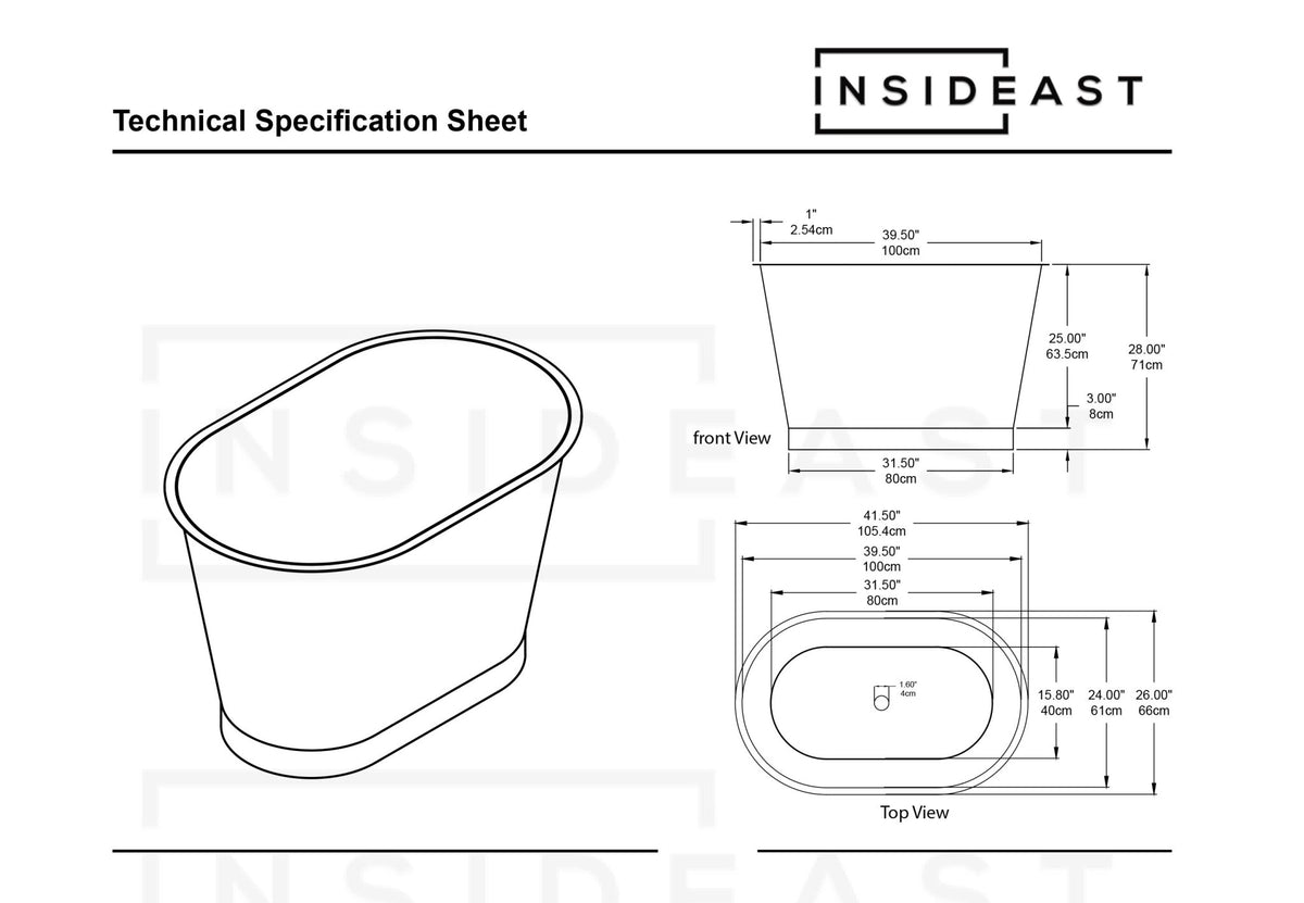Copper Soaking Tub, Copper Bathtub, Free Standing Copper Tub - Insideast