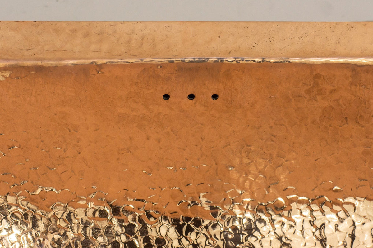 Customizable Raised Profile Bathroom Copper Sink, Hammered Copper Rectangular Sink, Vanity Sink Copper - Insideast