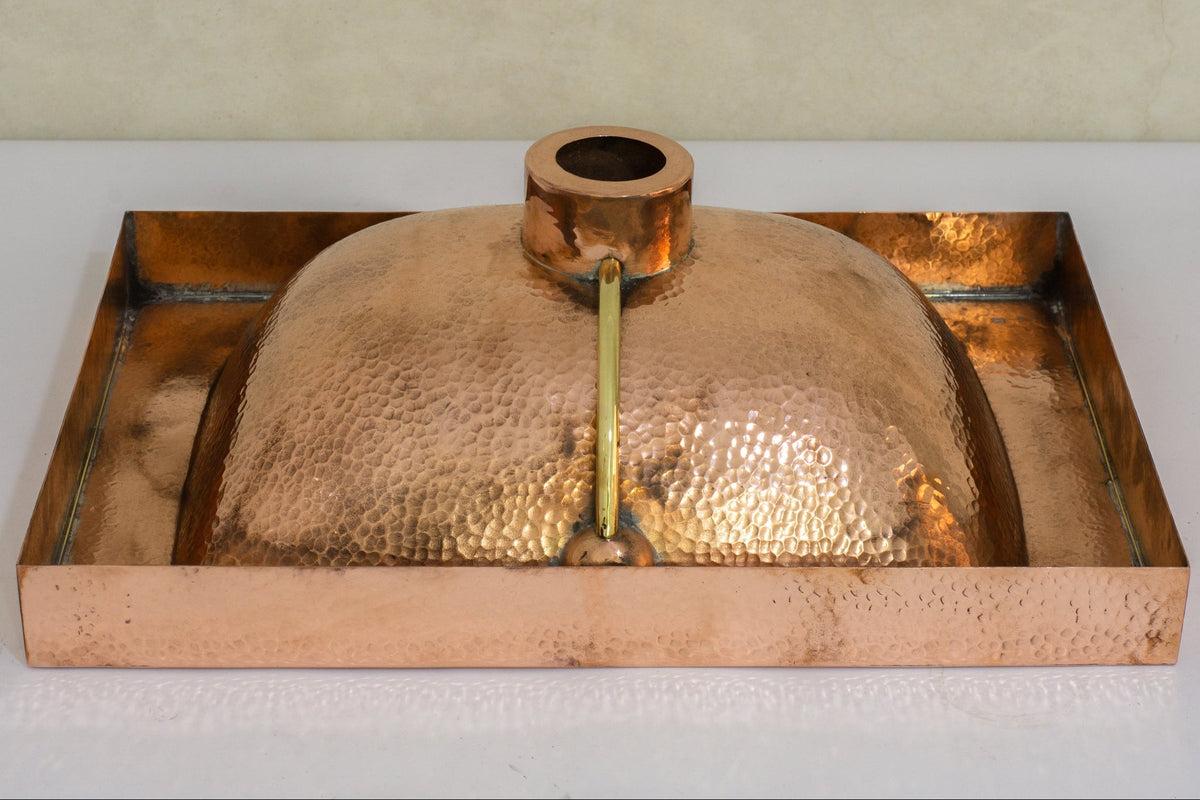 Customizable Raised Profile Bathroom Copper Sink, Hammered Copper Rectangular Sink, Vanity Sink Copper - Insideast