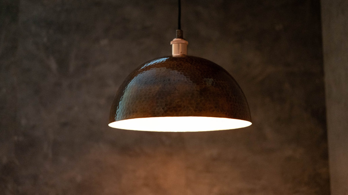 Dome - Oxidized Copper Pendant Light, Kitchen Island - Insideast