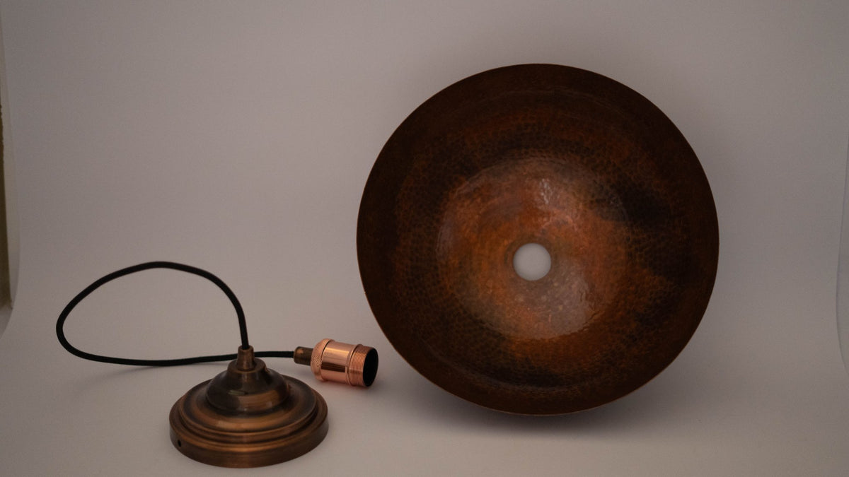 Dome - Oxidized Copper Pendant Light, Kitchen Island - Insideast