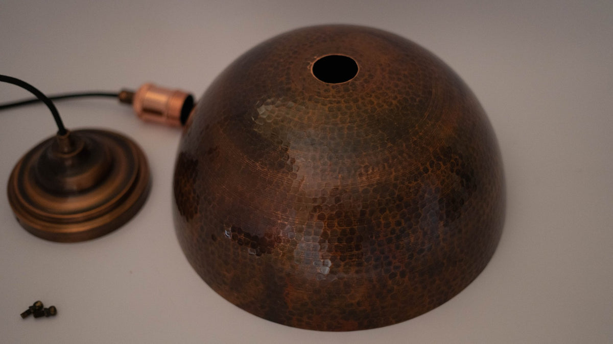 Copper Pendant Light – With Bulb