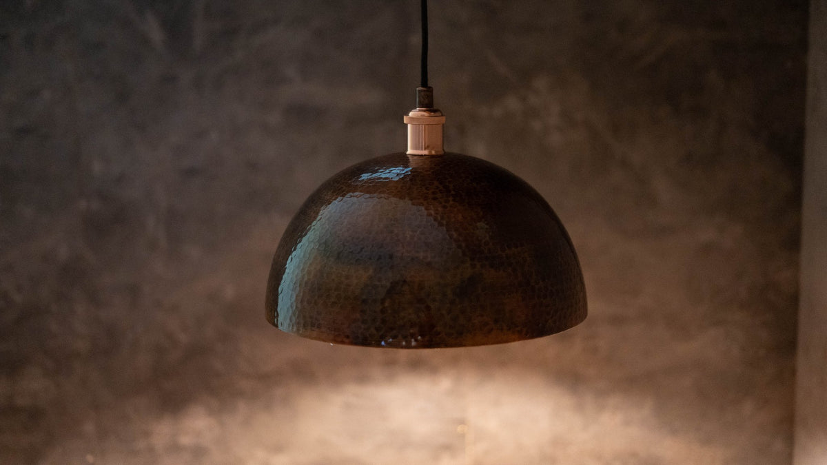 Dome - Oxidized Copper Pendant Light, Kitchen Island - Insideast