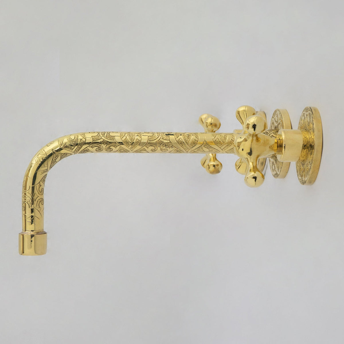 Engraved Solid Brass Built - in Faucet, Unlacquered Bathroom Sink Faucet - Insideast