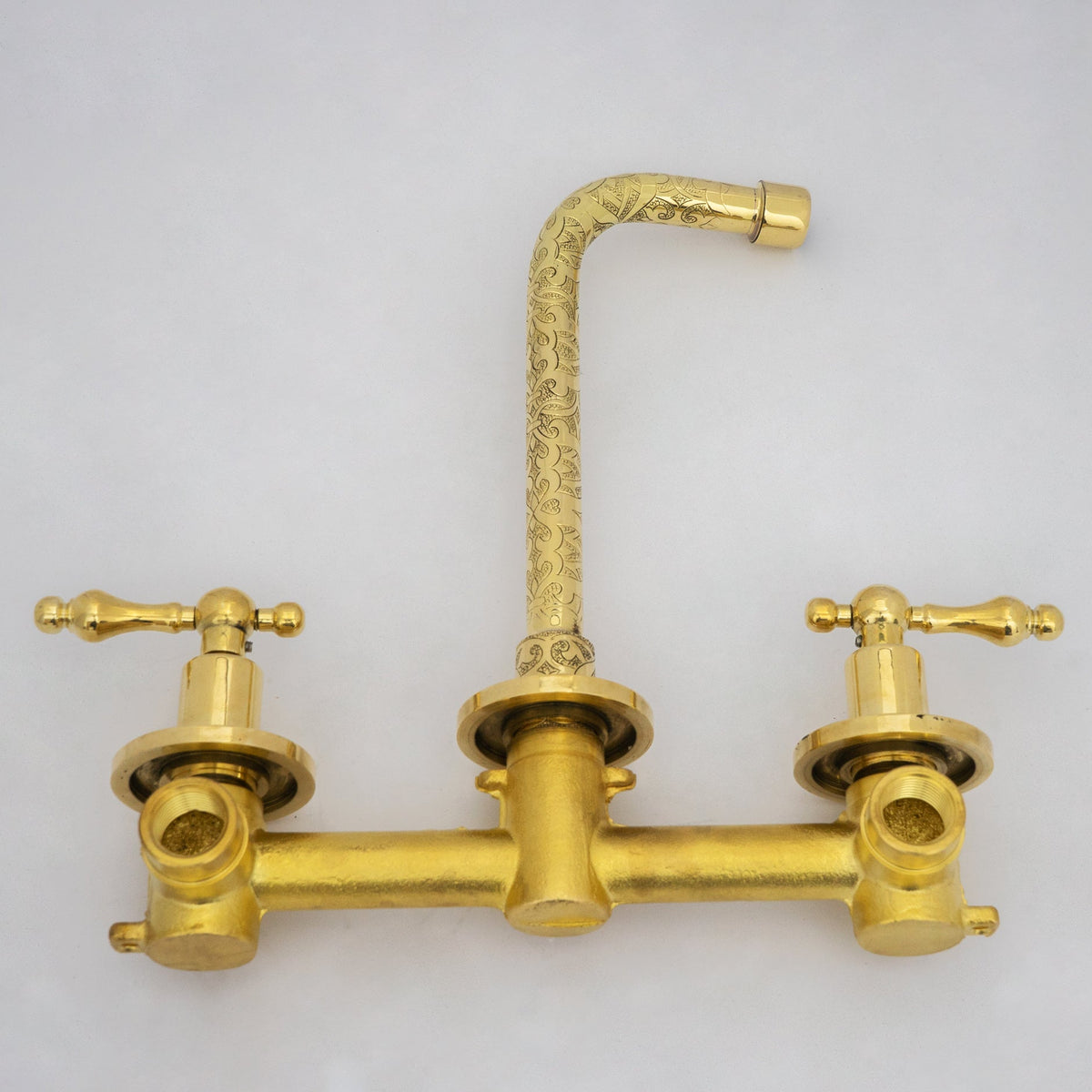 Engraved Solid Brass Built - in Faucet, Unlacquered Bathroom Sink Faucet - Insideast