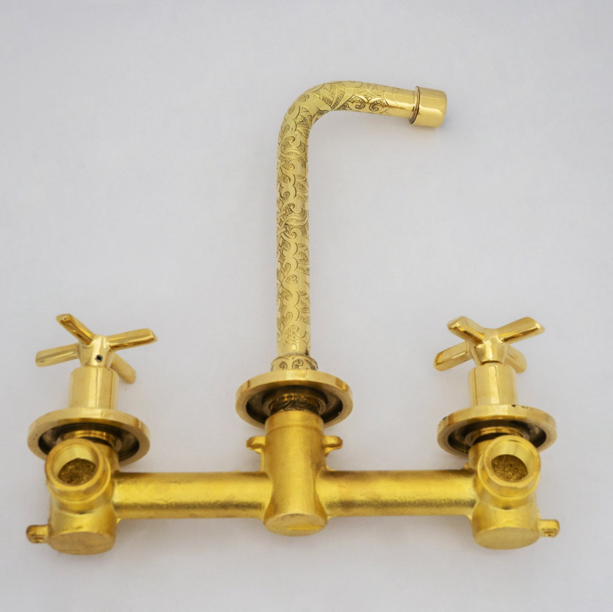 Engraved Solid Brass Built - in Faucet, Unlacquered Bathroom Sink Faucet - Insideast