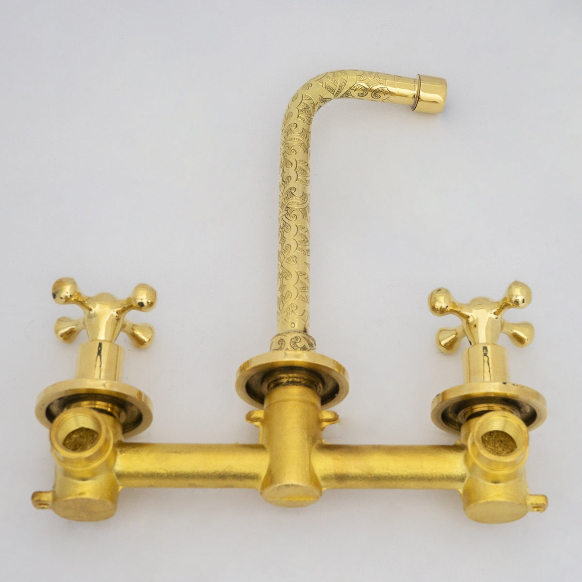 Engraved Solid Brass Built - in Faucet, Unlacquered Bathroom Sink Faucet - Insideast