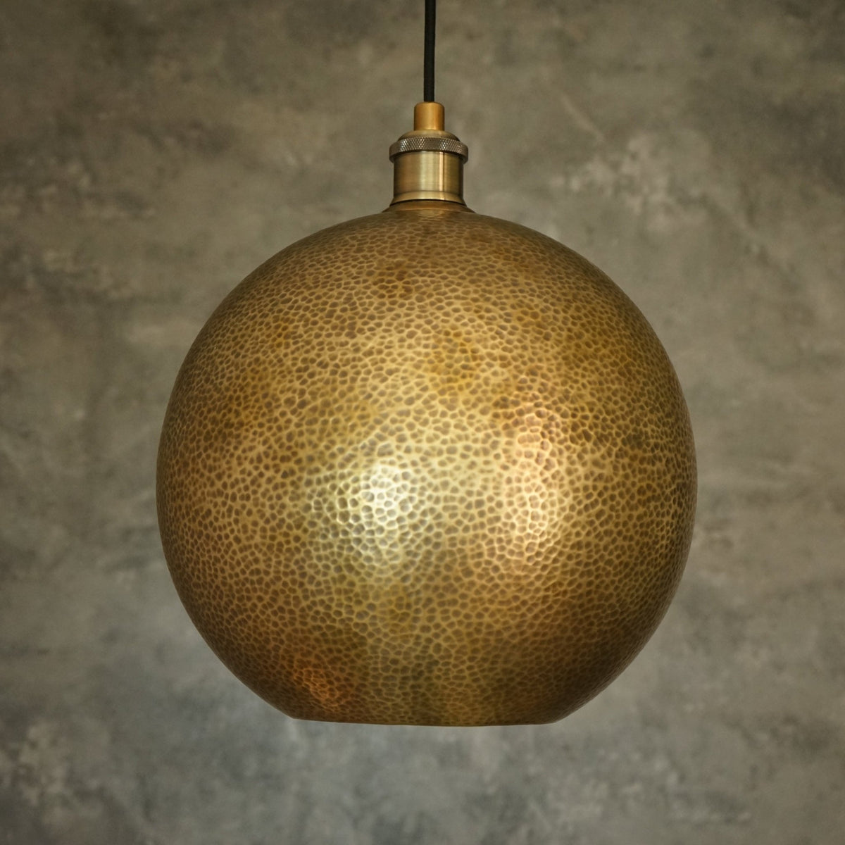 Hammered Brass Ball Pendant Light, Dome Ceiling Light - Insideast