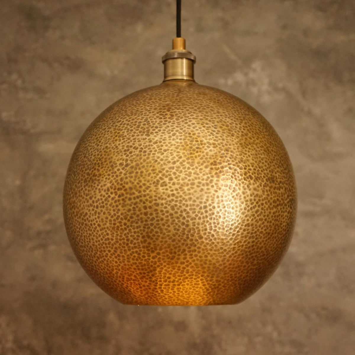 Hammered Brass Ball Pendant Light, Dome Ceiling Light - Insideast