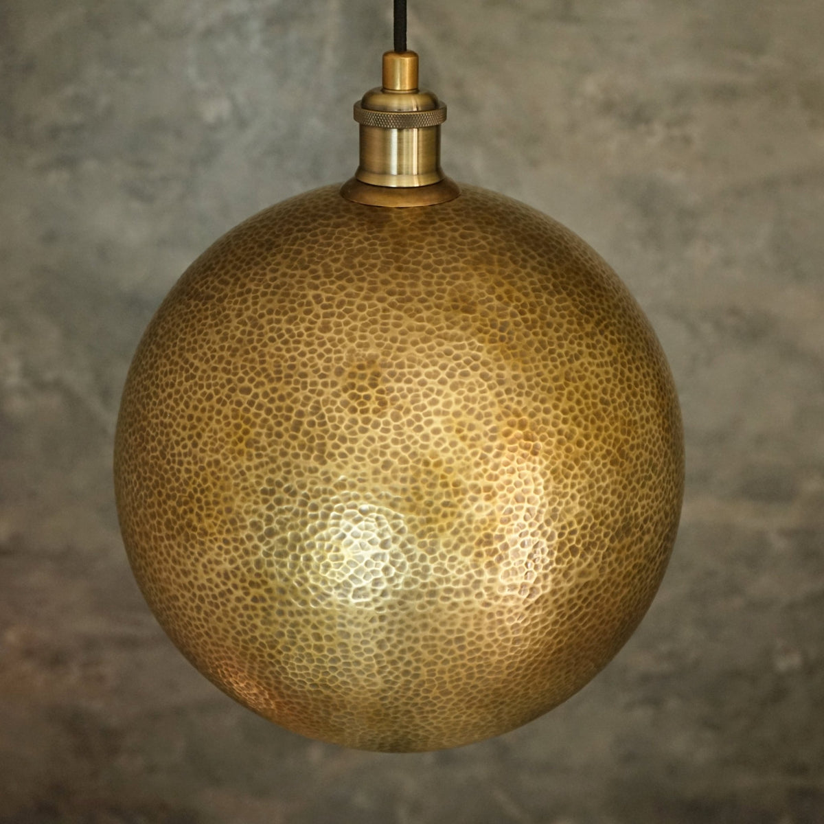 Hammered Brass Ball Pendant Light, Dome Ceiling Light - Insideast