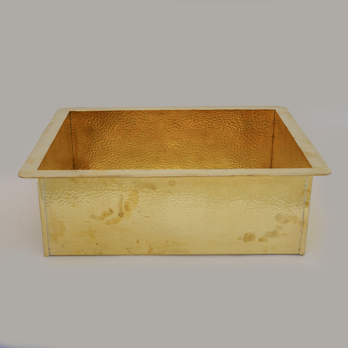 Hammered Brass Kitchen Sink – Rectangular Farmhouse & Kitchen Island Sink - Insideast