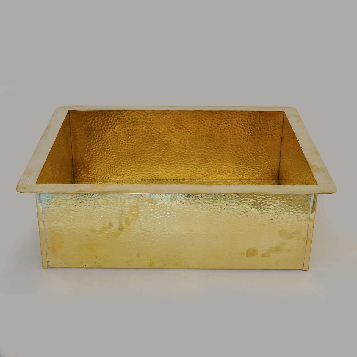 Hammered Brass Kitchen Sink – Rectangular Farmhouse & Kitchen Island Sink - Insideast
