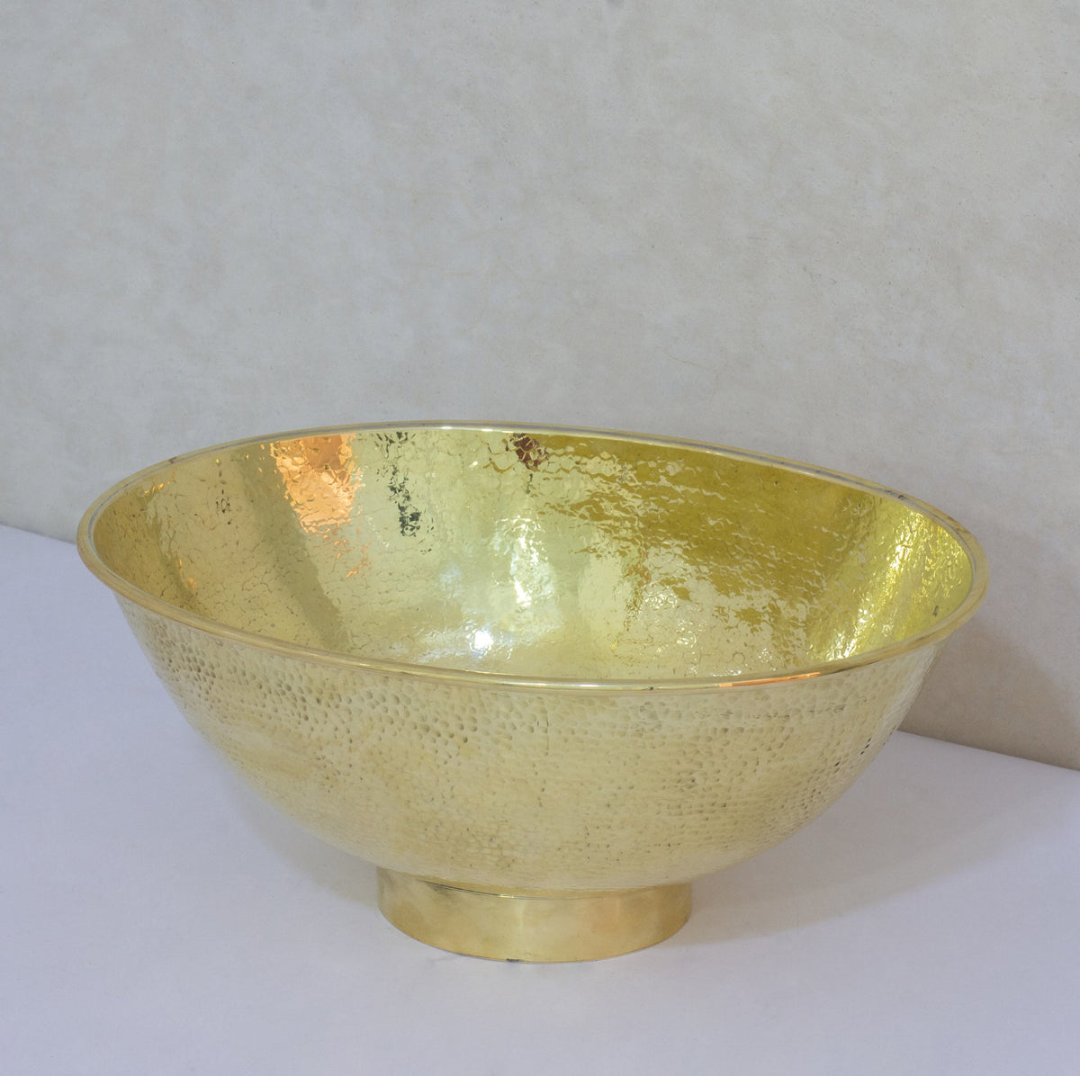 Hammered Brass Oval Vessel Sink | Handmade Bathroom Washbasin - Insideast