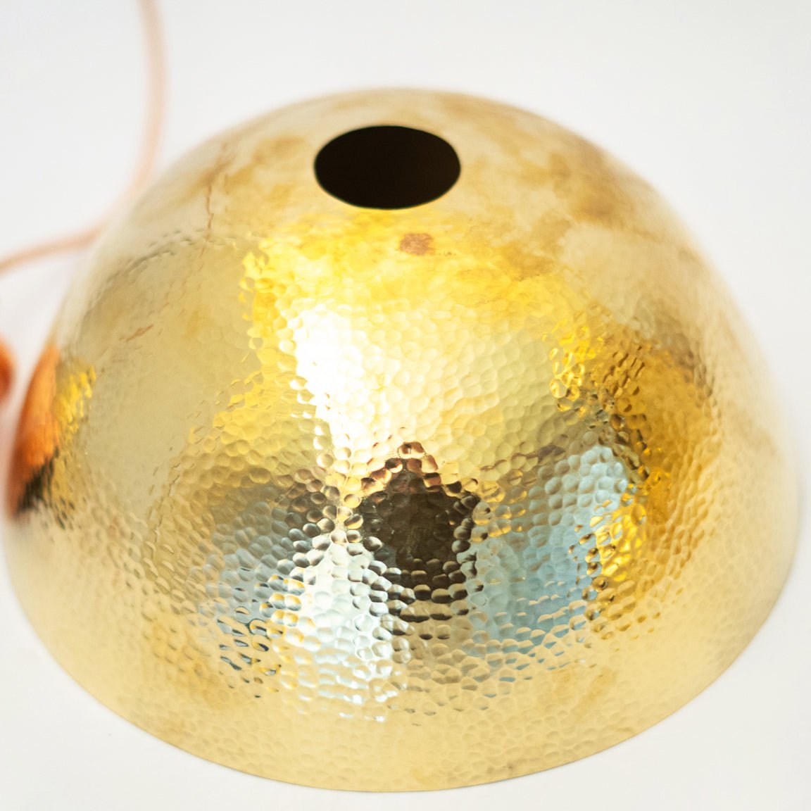 Hammered Brass Pendant Light, Unlacquered Brass Dome Lampshade, Kitchen Island Light - Insideast