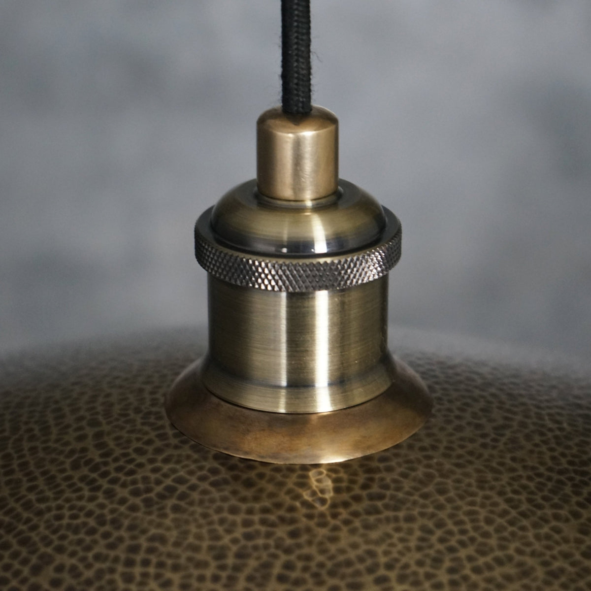 Hammered Bronze Finish Bowl Plate Pendant Light, Solid Brass Ceiling Light - Insideast