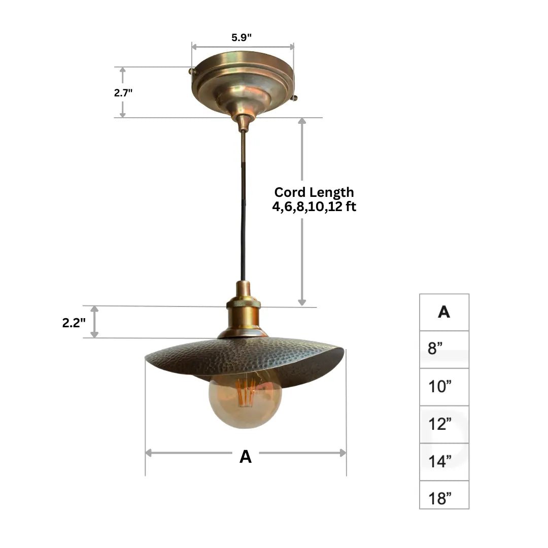 Hammered Bronze Finish Curved Plate Pendant Light, Solid Brass Ceiling Light, Leaf Pendant Light Bronze - Insideast
