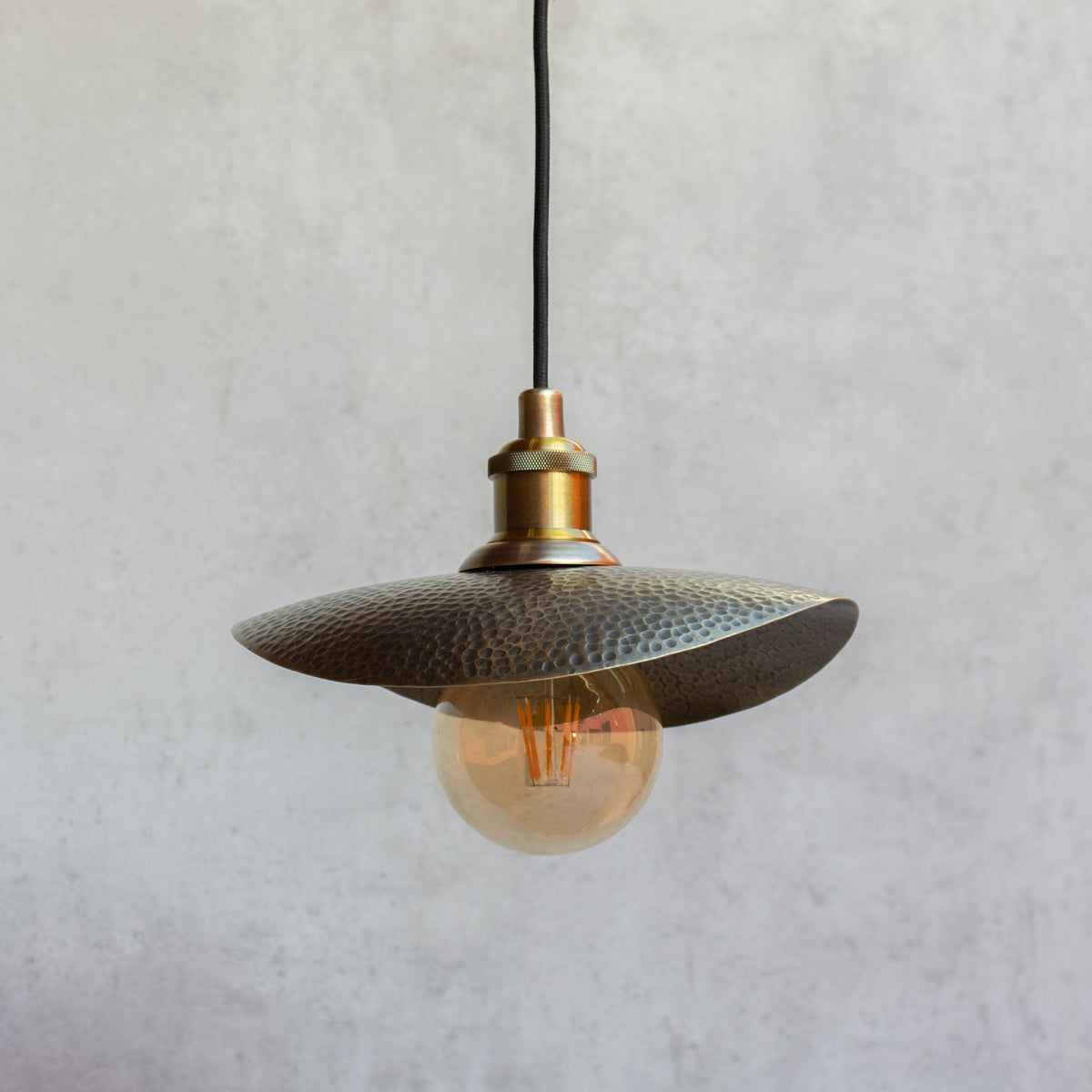 Hammered Bronze Finish Curved Plate Pendant Light, Solid Brass Ceiling Light, Leaf Pendant Light Bronze - Insideast
