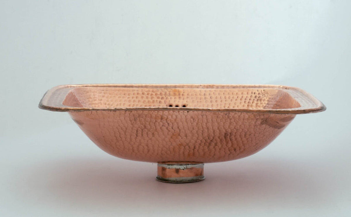 Hammered Copper Sink, Drop - in Brass Bathroom Sink, Antique Copper Sink, Bathroom Aged Copper sink - Insideast