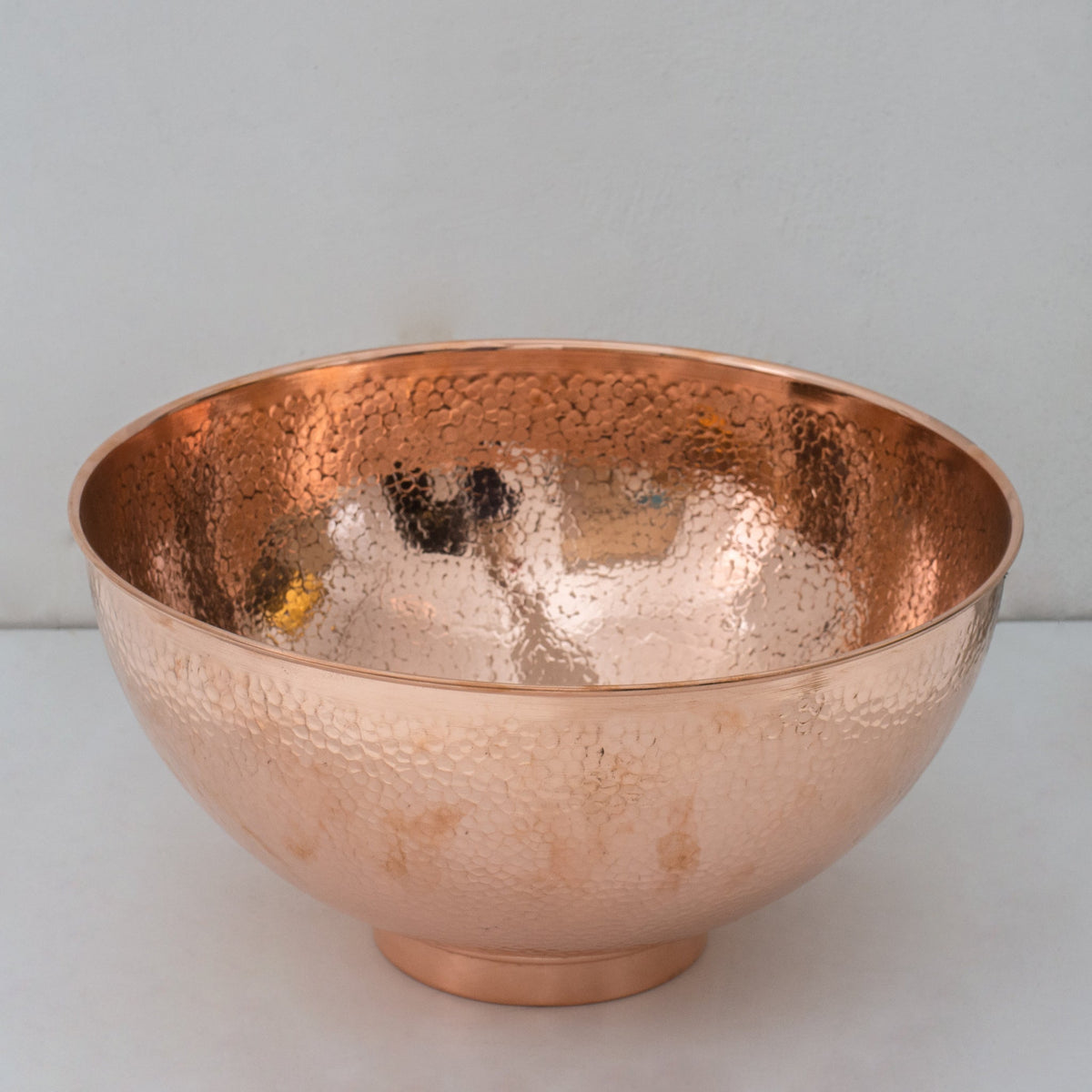 Hammered Copper Vessel Sink, Solid Copper Bathroom Washbasin, Round Sink Copper - Insideast