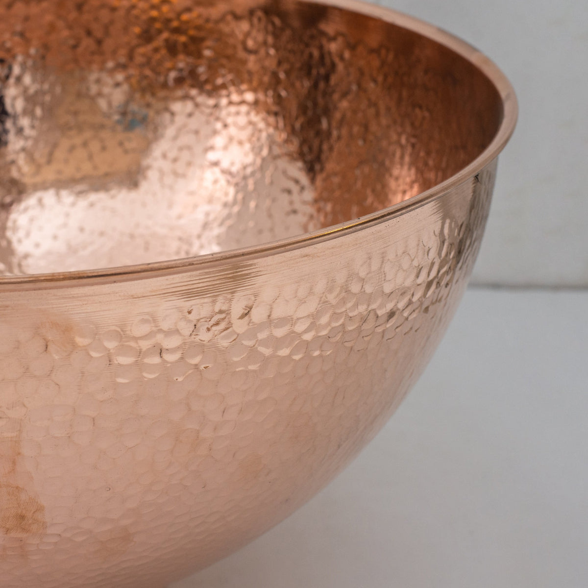Hammered Copper Vessel Sink, Solid Copper Bathroom Washbasin, Round Sink Copper - Insideast