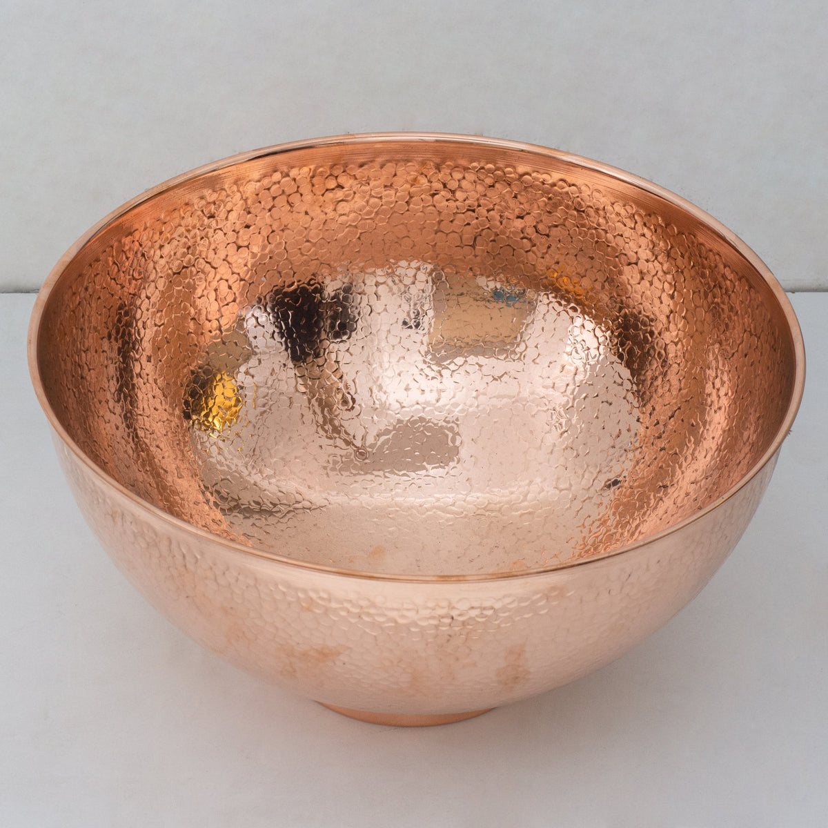 Hammered Copper Vessel Sink, Solid Copper Bathroom Washbasin, Round Sink Copper - Insideast