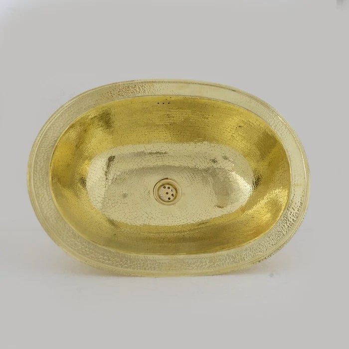 Hammered Oval Brass Sink, Drop - in Brass Bathroom Sink, Antique Brass Sink - Insideast