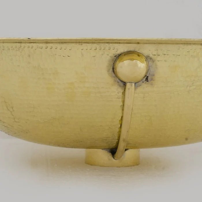 Hammered Oval Brass Sink, Drop - in Brass Bathroom Sink, Antique Brass Sink - Insideast