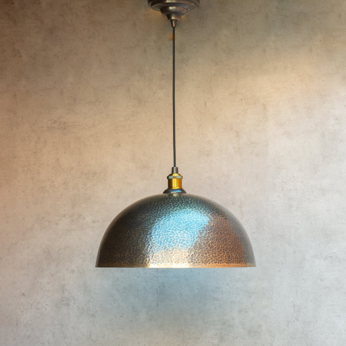 Hammered Pendant Light, Brass Dome Ceiling Light, Kitchen Island Hanging Light Fixture - Insideast
