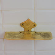 Hammered Solid Brass Floating Shelf, Bathroom Bottle Holder, Wall Mount Shelf Brass - Insideast