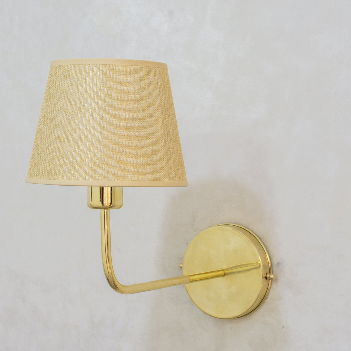 Handcrafted Brass Wall Sconce, Wall Light With Tissue Cover, Living Room Wall Light, Indoor Wall Lamp - Insideast