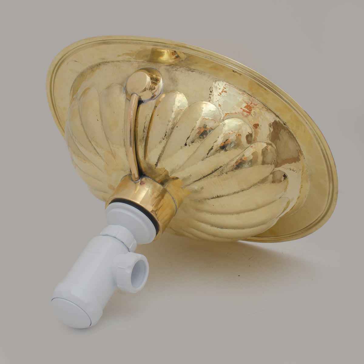 Handcrafted Petal Etched Oval Solid Brass Sink, Drop In Customizable Brass Kitchen Sink - Insideast