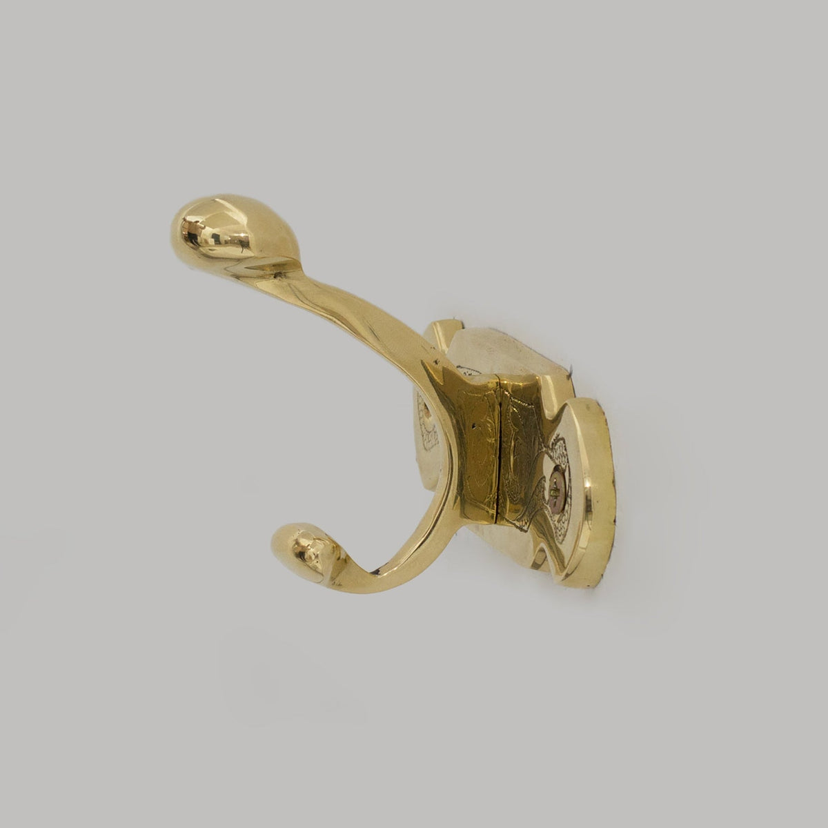 Handcrafted Single Hook, Engraved Wall Hook, Brass Coat Hook, Clothes Hooks - Insideast