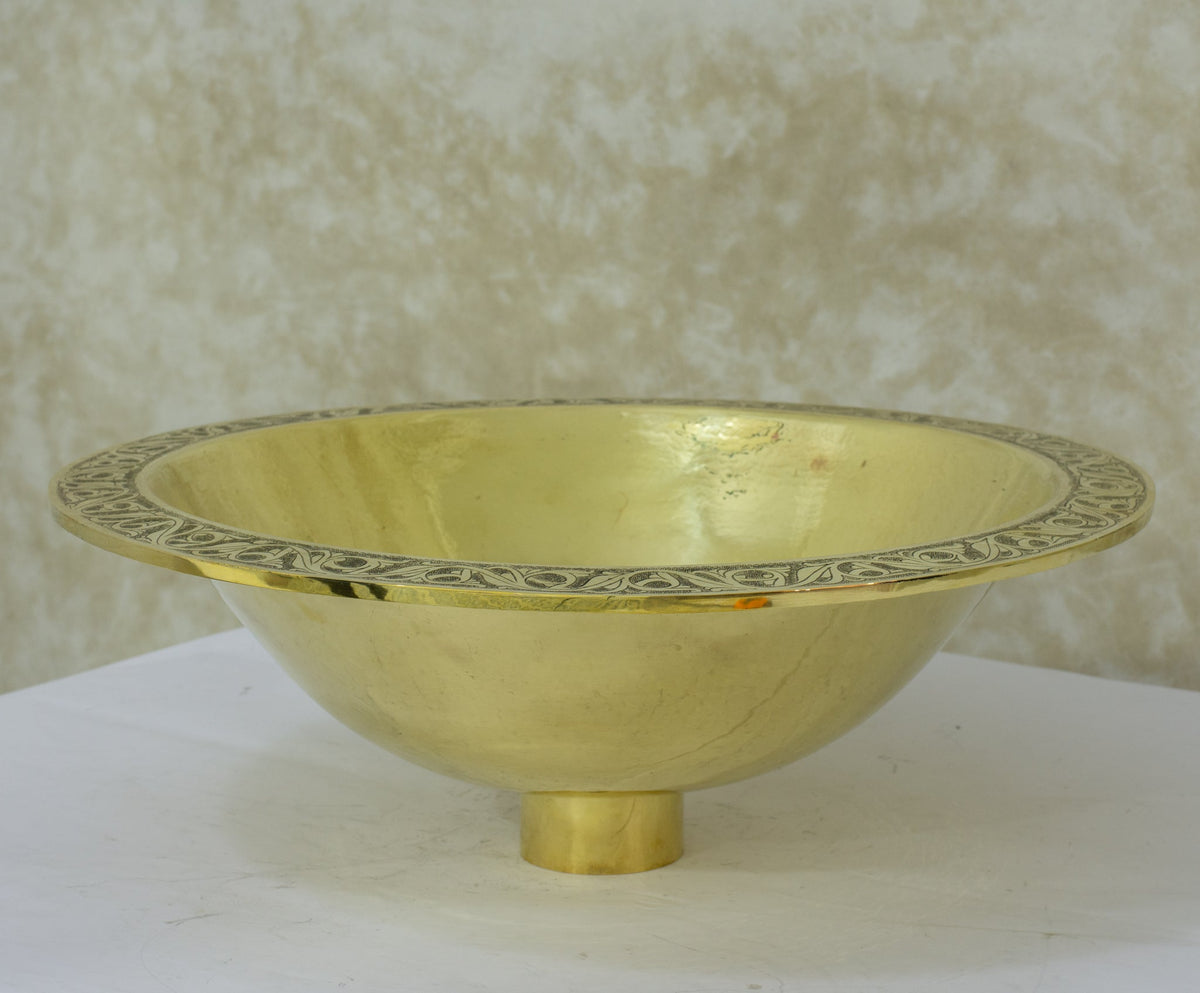 Handcrafted Solid Brass Drop - in Sink, Bathroom Sink, Round Sink, Drop - in Basin Sink - Insideast