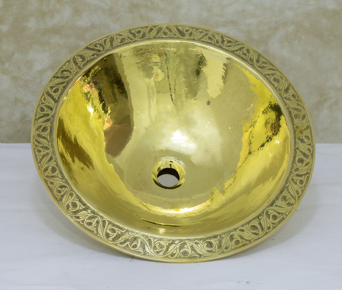 Handcrafted Solid Brass Drop - in Sink, Bathroom Sink, Round Sink, Drop - in Basin Sink - Insideast