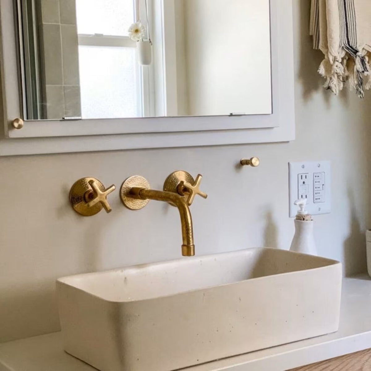 Heritage - Unlacquered Brass 3 Holes Bath Wall Mount Faucet - Insideast