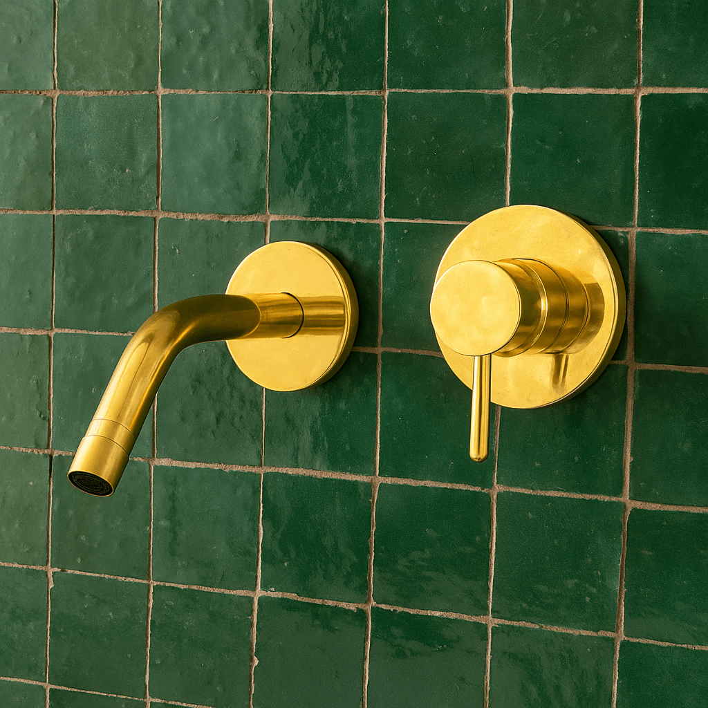 Heritage - Unlacquered Brass Bath Wall Mount Faucet - Insideast