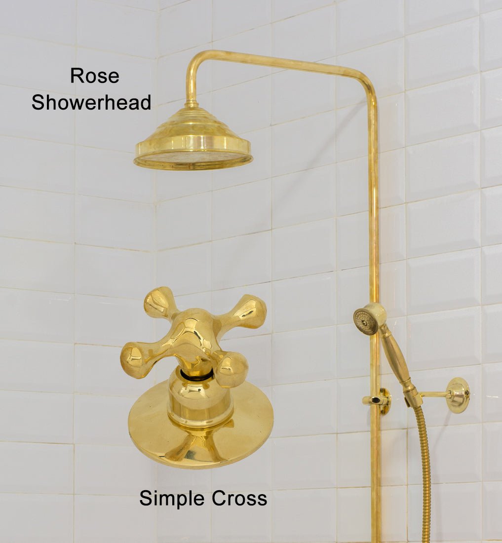 Heritage - Unlacquered Brass Exposed Shower System With Handheld - Insideast