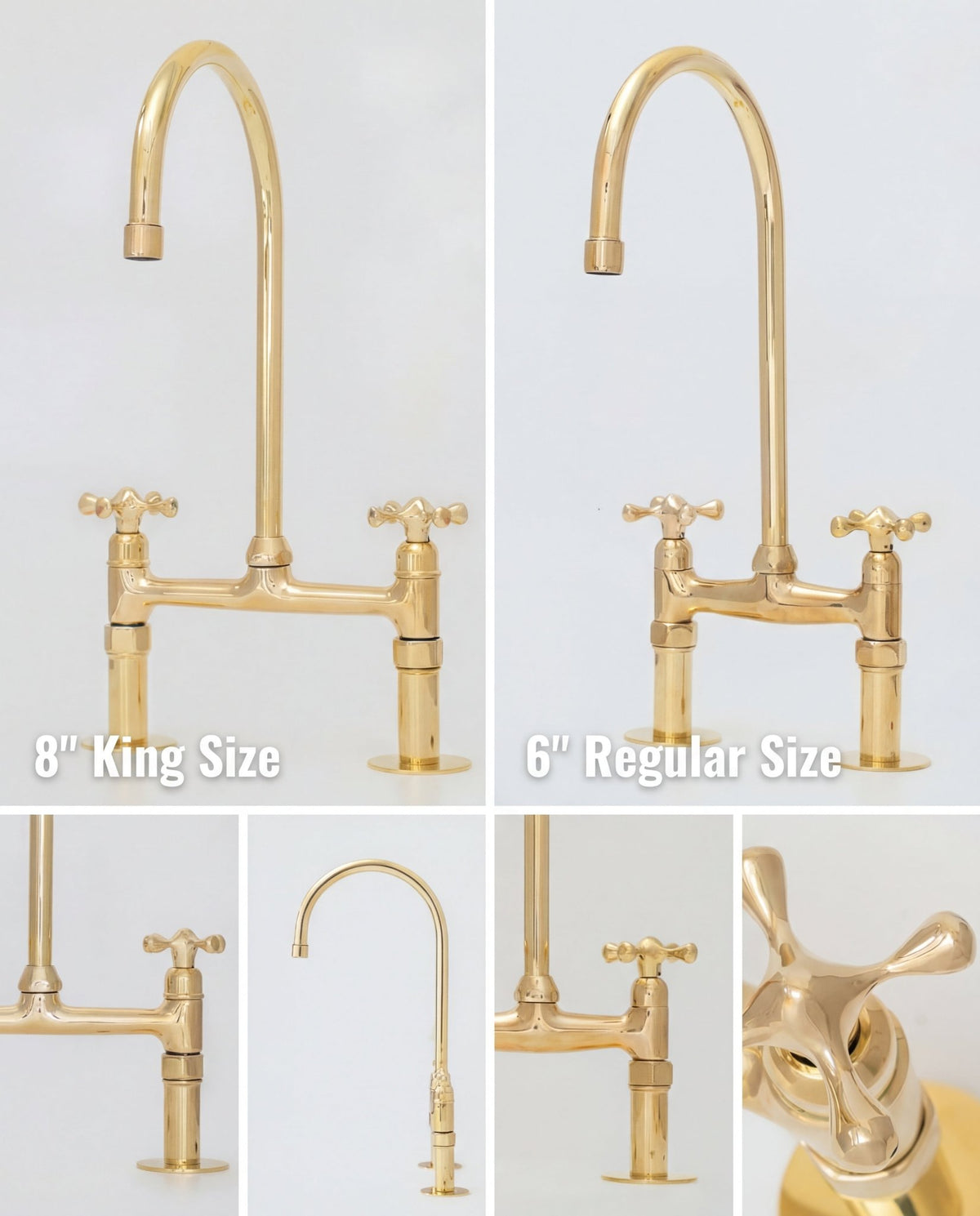 Heritage - Unlacquered Brass Kitchen Bridge Faucet - Insideast