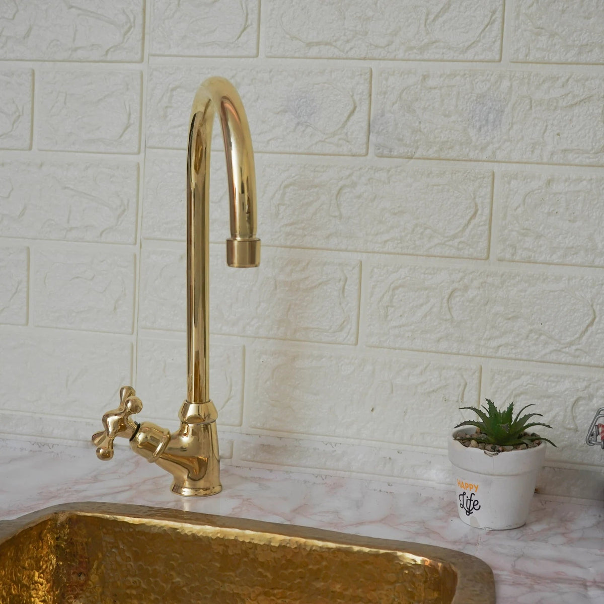 Heritage - Unlacquered Brass Single Hole Sink Faucet - Insideast