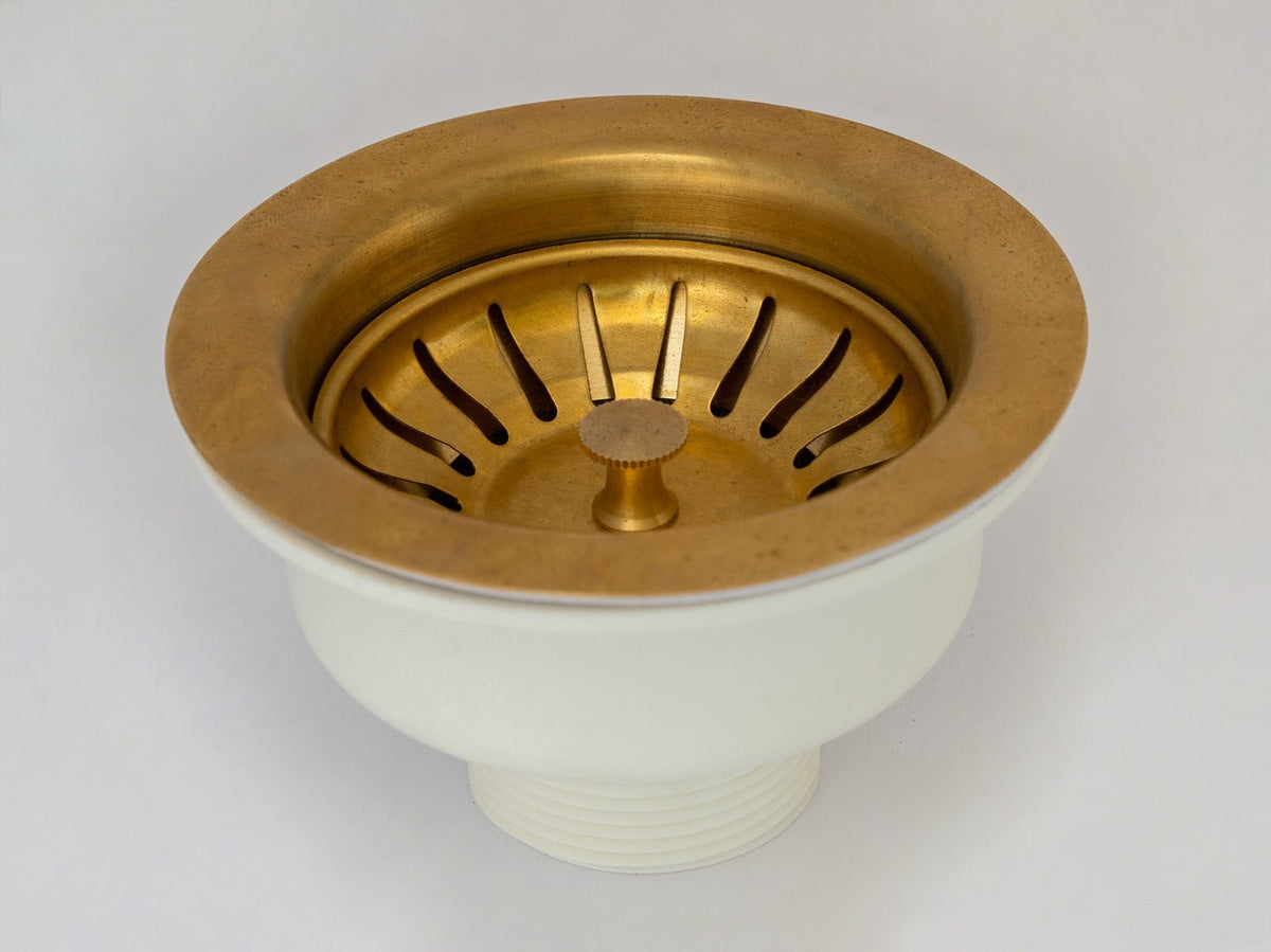 Heritage - Unlacquered Brass Sink Strainer - Insideast
