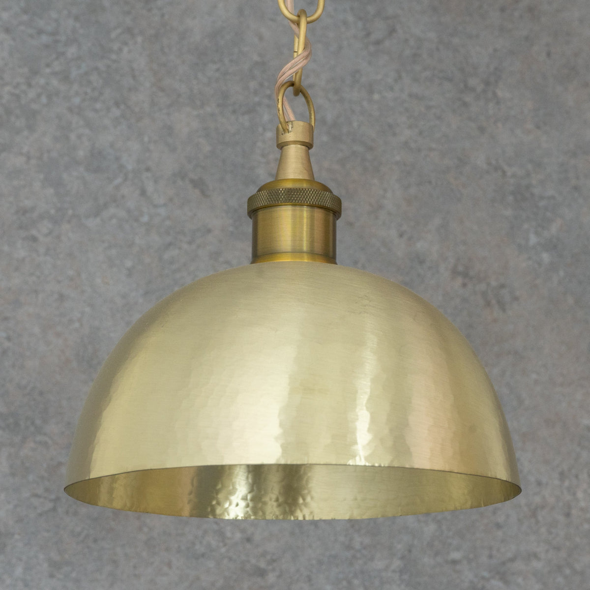Luminous Soft - Hammered Brass Dome Pendant - Traditional Moroccan brass Light - Insideast