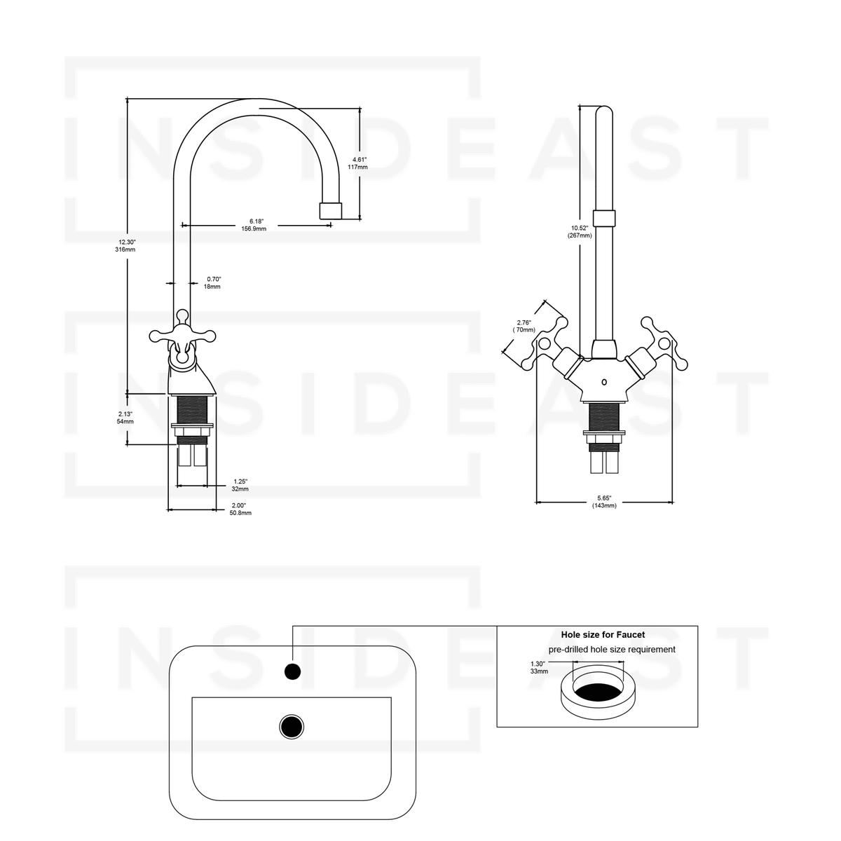 Oil Rubbed Bronze Single Hole Faucet, Antique Bronze Bathroom Sink Faucet - Insideast
