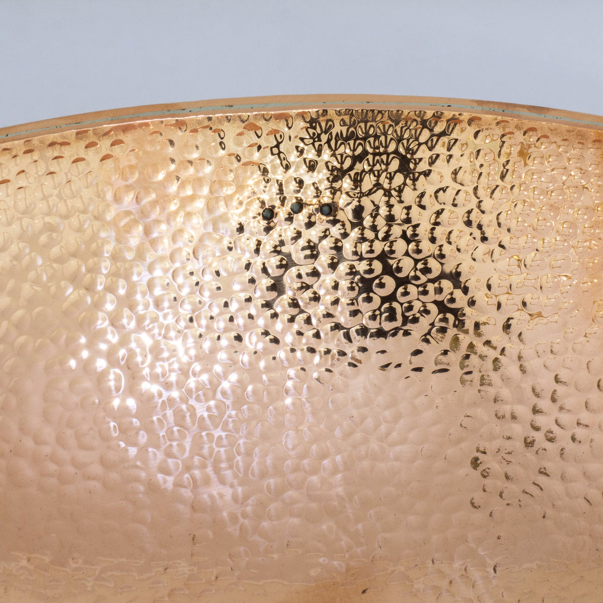 Oval Solid Copper Vessel Sink, Hammered Bathroom Vanity Sink, Powder Room Basin Sink - Insideast