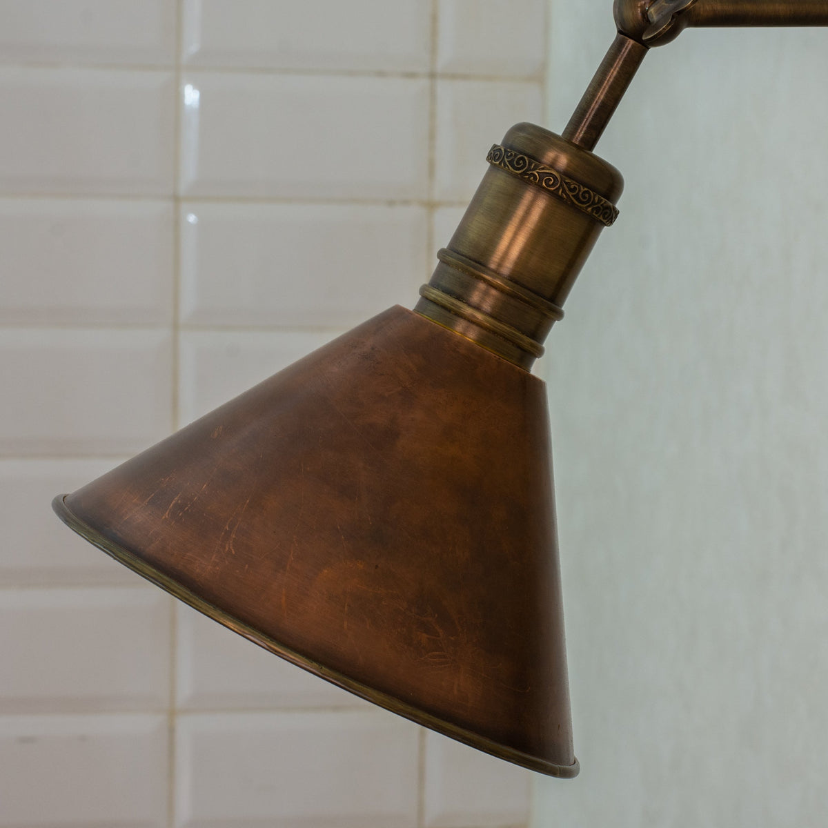 Oxidized Copper Wall Sconce, Swing Arm Light, 3 - Point Adjustable Sconce, Wall Light With Copper Shade, Swivel Wall Lamp Copper - Insideast