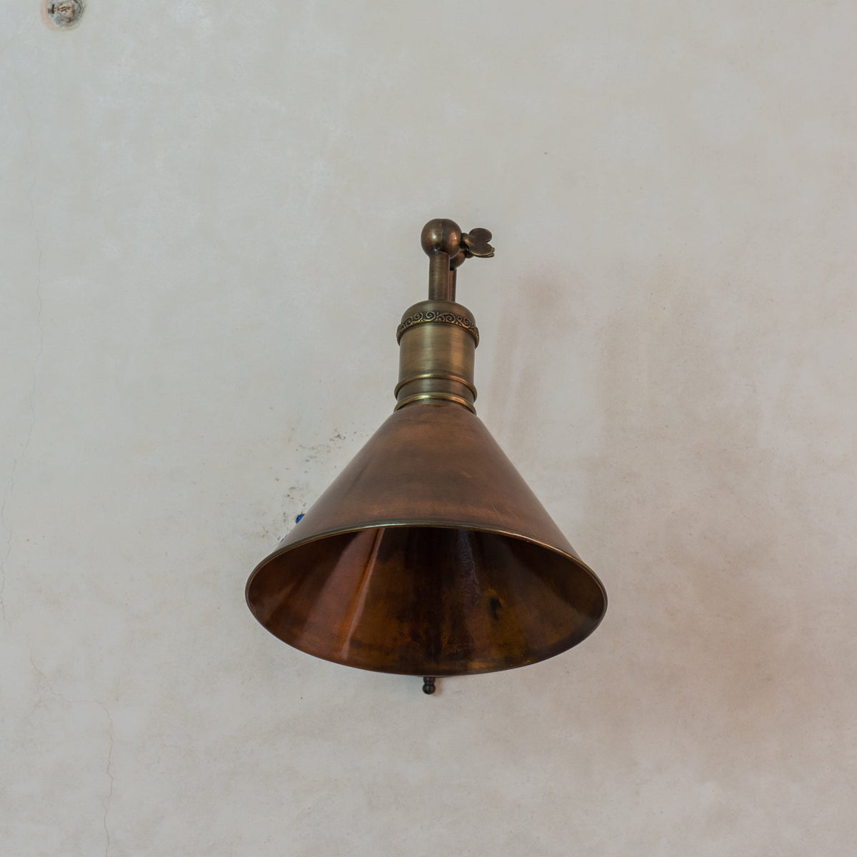Oxidized Copper Wall Sconce, Swing Arm Light, 3 - Point Adjustable Sconce, Wall Light With Copper Shade, Swivel Wall Lamp Copper - Insideast