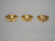 Pack of 3 Brass Kitchen Cup Handles, Handmade Cabinet Knobs, Unlacquered Brass Cup Pull Handles - Insideast
