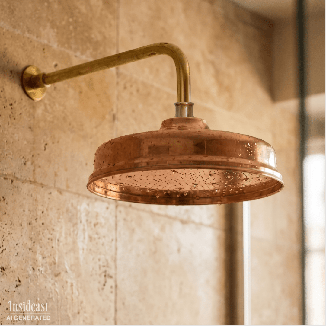 Unlacquered Copper Rain Shower Head | 12" Round - Insideast